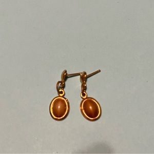 Brown Circle Drop Earrings
